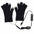 thumbnail image 1 of UTSJKR One Pair Usb Winter Heated Gloves Winter Fashion Mitten Hand Washable Knitting Touchscreen Laptop Gloves Black, 1 of 2
