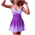thumbnail image 1 of UTSJKR One Piece Swimsuit Women Tummy Control Ruched Deep V Neck Open Back Resort Lounge Stylish Summer 2026 Bathing Suit Purple XL, 1 of 3