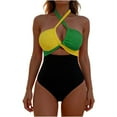 thumbnail image 1 of UTSJKR One Piece Swimsuit for Women Halter Front Cross Swimwear High Waisted Bathing Suits Tummy Control Swimsuits Mint Green XL, 1 of 5