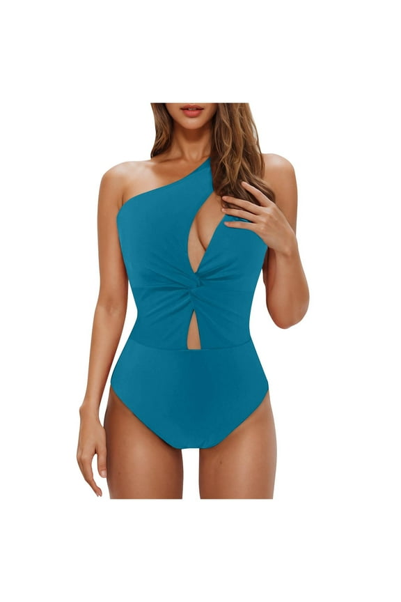 One Piece Swimsuits for Women Tummy Control Bathing Suits Cover Belly Sexy Keyhole Swimming Costume Summer Swimwear Mint Green XL