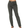 thumbnail image 1 of UTSJKR Pencil Pants for Women Dressy Front Button Stretchy Soft Skinny Regular Fashion Leggings with Pockets Gray S, 1 of 7