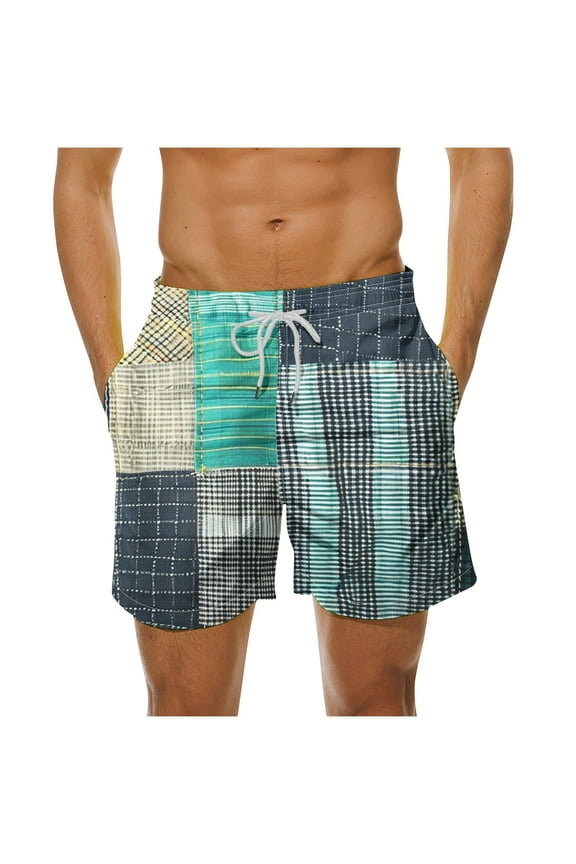 Plus Size Swim Trunks for Men Quick Dry Swim Shorts Funny Beach Summer Shorts Elastic Waist Lightweight Beachwear 2025 Multicolor 14