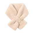 thumbnail image 1 of UTSJKR Plush Scarf for Women Winter Furry Faux Fur Loophole Short Scarf Soft Cozy Neck Warmer Wrap Casual Fashion Scarves Beige, 1 of 4