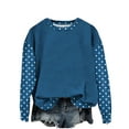 thumbnail image 1 of UTSJKR Polka Dot Sweater for Women 2026 Fashion Winter Spring Chunky Crewneck Lantern Sleeve Loose Knit Pullover Sweaters Top Blue L, 1 of 4