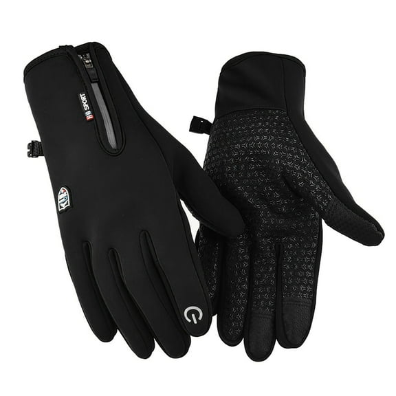 UTSJKR Reflective Zipper Gloves Windproof Thick Warm Comfortable Unisex Cycling Driving Skiing Outdoor Gloves Versatile Soft Fashionable Accessory for Fall Winter Activities Black