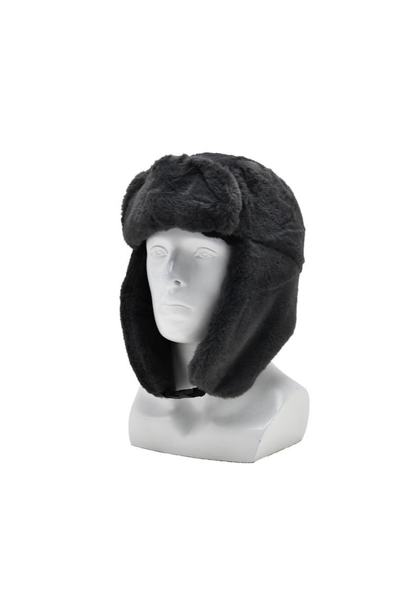 Russian Winter Hat Warm Trapper Hat Windproof Cap with Earmuffs Ear Flap for Women Men Cold Weather Walking Skiing Black