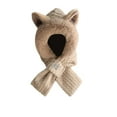 thumbnail image 1 of UTSJKR Cute Fox Ears 2-in-1 Hat and Scarf, Integrated Ear Protection Windproof Cap, Winter Set for Women Cold Proof Neck Scarf Earmuffs Hat Khaki M, 1 of 3