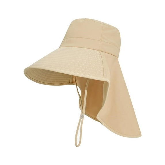 UTSJKR Sun Hats for Women with Neck Flap Ponytail Hole Women Sun Hats Rollable UV Protection Fishing Hats Wide Brim UPF 50+ Khaki