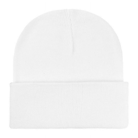UTSJKR Winter Beanie Hats for Men Women, 2025 Winter Fashion Solid Color Warm Cozy Knitted Cuffed Skull Cap White