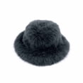 thumbnail image 1 of UTSJKR Savings Women Winter Fuzzy Bucket Hat Warm Plush Faux Fur Fisherman Cap Mongolian Ski Beret Panama Caps Fluffy Ushanka Hat Dark Gray, 1 of 3