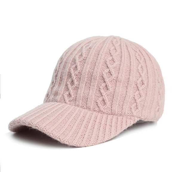 UTSJKR Women's Winter Warm Knit Visor Beanie Trendysboy Cap Cold Weather Warm Winter Hat Casual Outdoor Caps for Men Teens Pink
