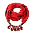 thumbnail image 1 of UTSJKR Scarf Bead Pendant Scarf Charm Ethnic Style Infinity Scarves Women's Scarf Necklace Winter Neck Wrap Infinity Scarves Red, 1 of 1