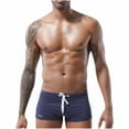 thumbnail image 1 of UTSJKR Sexy Swimwear Men's Swimsuits Swim Board Surf Boxer Briefs Trunks Shorts Low Waist Drawstring Tropical Swimming Trunks Blue M, 1 of 9
