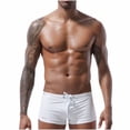 thumbnail image 1 of UTSJKR Sexy Swimwear Men's Swimsuits Swim Board Surf Boxer Briefs Trunks Shorts Low Waist Drawstring Tropical Swimming Trunks White S, 1 of 9