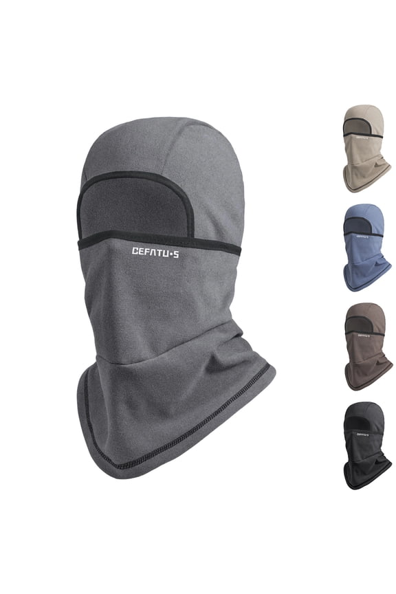 Ski Masks Fleece Balaclava for Men Women Windproof Face Mask Warm Neck Cover Outdoor Cold Wether Winter Hats Hood Gray