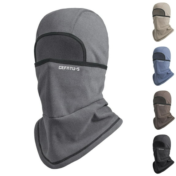UTSJKR Ski Masks Fleece Balaclava for Men Women Windproof Face Mask Warm Neck Cover Outdoor Cold Wether Winter Hats Hood Gray