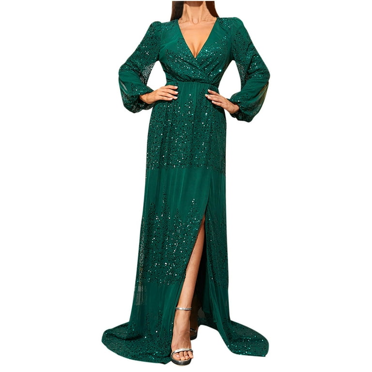 Elegant Formal Solid Sequined Asymmetrical O Neck Trumpet Mermaid Plus Size Dresses