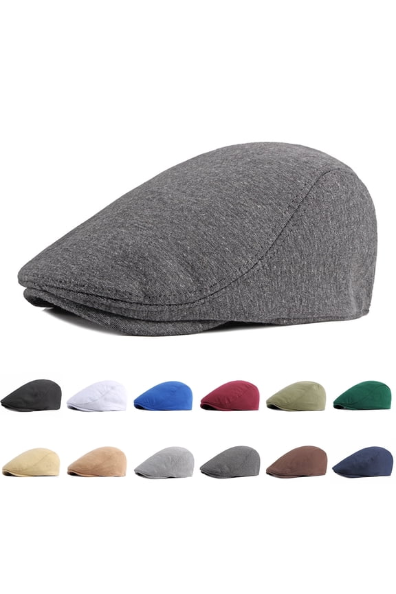 Spring Beret Hat Men Women Solid Color Knitted Visor Golf Cap Casual Herringbone Newsboy Cap Peaked Hat Green