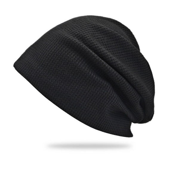 UTSJKR Summer Beanie for Men Slouchy Lightweight Chemo Cotton Hipster Fashion Hip-Hop Head Covering Adult Hats Black