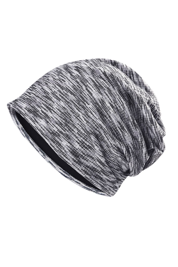 Summer Lightweight Colorful Tie Dye Slouchy Beanie Chemo Hat Stretch Skull Cap Fashion Knit Beanie Hat Dark Gray