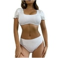 thumbnail image 1 of UTSJKR Swim Suits for Women 2 Piece Sexy Tredny Womens Bikini Set 2025 Trendy Straped Padded No Underwire Swimwear Sets White XL, 1 of 9