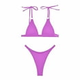 thumbnail image 1 of UTSJKR Thong Bikini Sets for Women - String Micro Bikinis Flattering 2 Piece Swimsuit Halter Triangle Brazilian Bathing Suit Purple S, 1 of 6