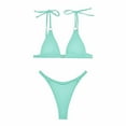 thumbnail image 1 of UTSJKR Thong Bikini Sets for Women - String Micro Bikinis Flattering 2 Piece Swimsuit Halter Triangle Brazilian Bathing Suit Sky Blue L, 1 of 6