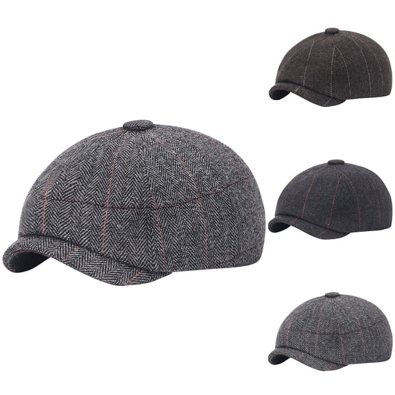 UTSJKR Trendy Classic Newsboy Gatsby Cabbie Ivy Ascot Flat Cap Hat Collection Mens Fashion Wool Outdoor Casual Painter's Hat Brown
