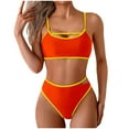 thumbnail image 1 of UTSJKR Two Piece Swimsuit for Women High Waist Bathing Suit Bottom Full Coverage Swimsuit 2 Piece High Cut Swim Suits Orange XL, 1 of 7