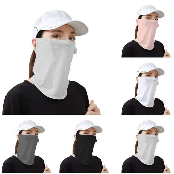 UTSJKR UV Sun Protection Face Cover/Neck Gaiter UPF 50+ Reusable UV Face Mask Breathable Cooling Neck Gaiter Sun Protection Earloop Sunscreen Masks Gray