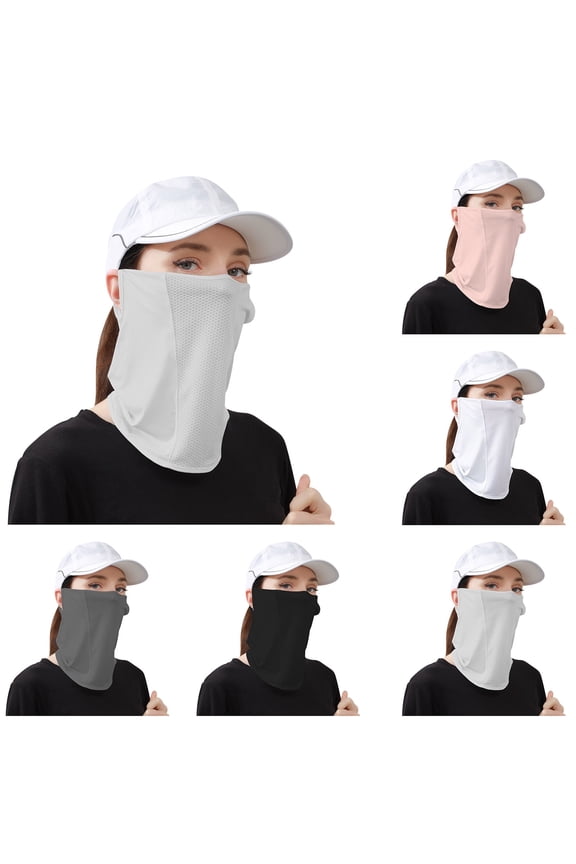 UV Sun Protection Face Cover/Neck Gaiter UPF 50+ Reusable UV Face Mask Breathable Cooling Neck Gaiter Sun Protection Earloop Sunscreen Masks Gray