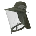 thumbnail image 1 of UTSJKR Unisex Anti-Mosquito Mesh Fishing Hat, UPF 50 Full Cover Bucket Cap with Adjustable Chin Strap Army Green, 1 of 1