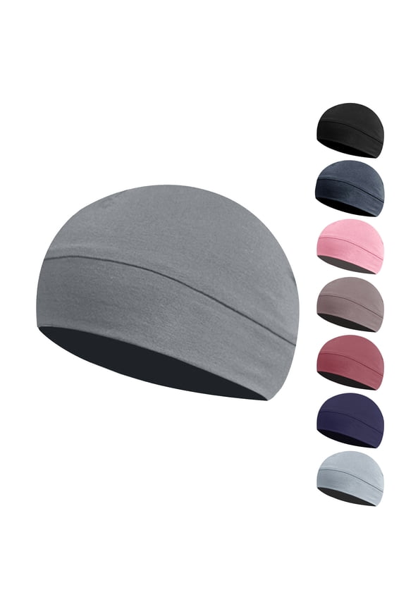 Unisex Beanie for Women Men Soft Smooth Stretch Winter Beanie Solid Color Warm Hats Sleepwear Night Cap Black