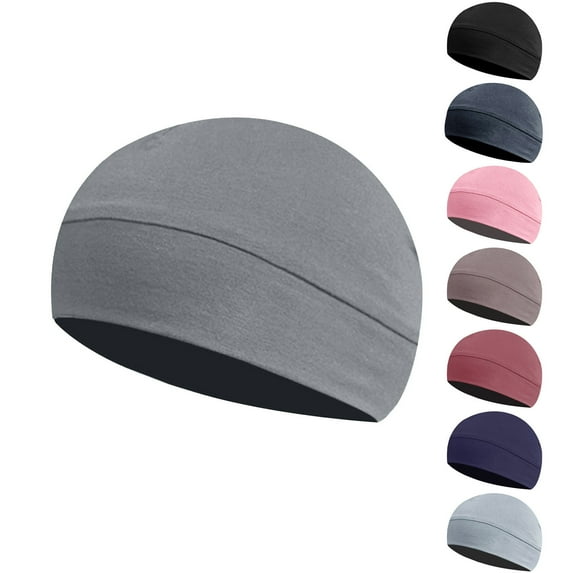 UTSJKR Unisex Beanie for Women Men Soft Smooth Stretch Winter Beanie Solid Color Warm Hats Sleepwear Night Cap Dark Gray