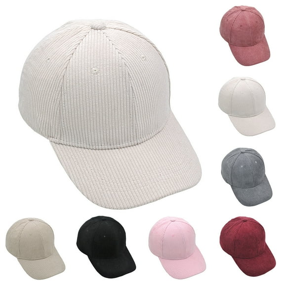 UTSJKR Unisex Classic Corduroy Baseball Cap Men Women Vintage Solid Color Adjustable Trucker Hat Unstructured Golf Dad Caps Beige