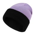 thumbnail image 1 of UTSJKR Unisex Classic Striped Knit Earflap Beanie Hat, Soft Warm Elastic Fabric, Thermal Cold Resistant Cap for Skiing Cycling Outdoor Casual Activities Purple, 1 of 2