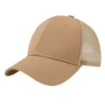 thumbnail image 1 of UTSJKR Unisex Corduroy Mesh Back Trucker Cap, Classic Five-Panel Breathable Adjustable Outdoor Sun Hat Khaki, 1 of 5