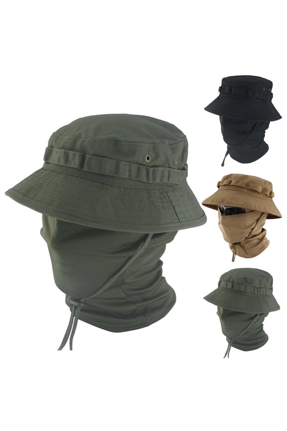 Unisex Flip Brim Sun Hat with Detachable Face Guard for Summer Pond Fishing Mountain Climb Riverside Camp Adjustable Chin Strap Full Coverage Sun Protection Headwear Green