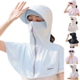 thumbnail image 1 of UTSJKR Unisex Full Coverage Sun Hood with Zip Closure for Spring Cycling Trip with Shoulder Flap for Run Breathable Cooling Silhouette UV Deflect White, 1 of 8
