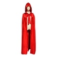 thumbnail image 1 of UTSJKR Unisex Full‑Length Satin Hooded Cape Cloak with Front Bow Tie for Halloween Witch Vampire Cosplay Carnival Fancy Dress Party Costume Accessory Red M, 1 of 2