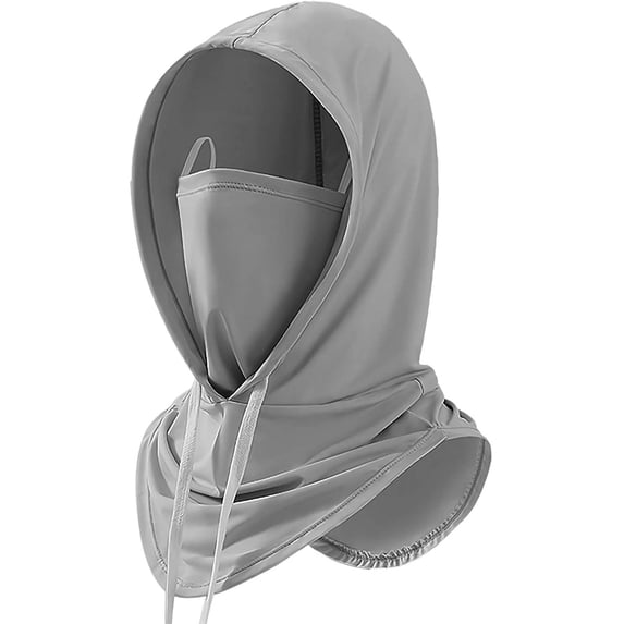 UTSJKR Unisex Ice Silk Sun Protection Balaclava, Detachable Hood Neck Gaiter Breathable Outdoor Sport Headgear Gray