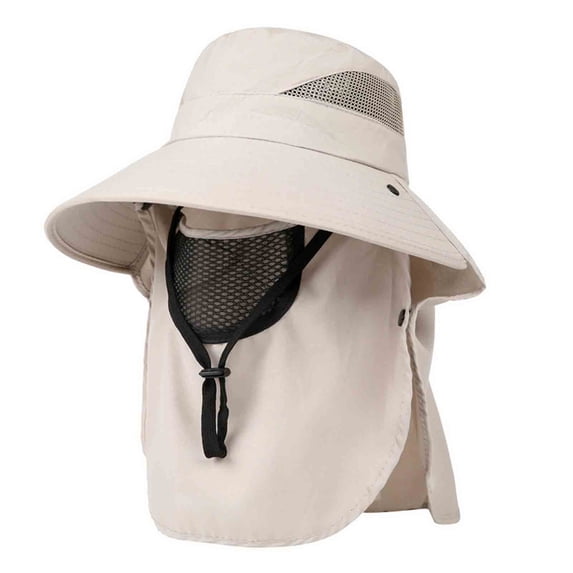 UTSJKR Unisex Lightweight Fishing Sun Bucket Hat, Foldable Adjustable UPF 50 Cap for Hiking Camping Beach Beige