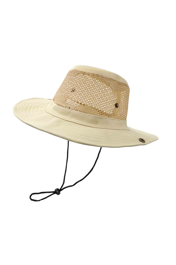 Unisex Solid Foldable Sun Bucket Hat, UPF 50 Adjustable Chin Strap Breathable Cap for Fishing Travel Beige