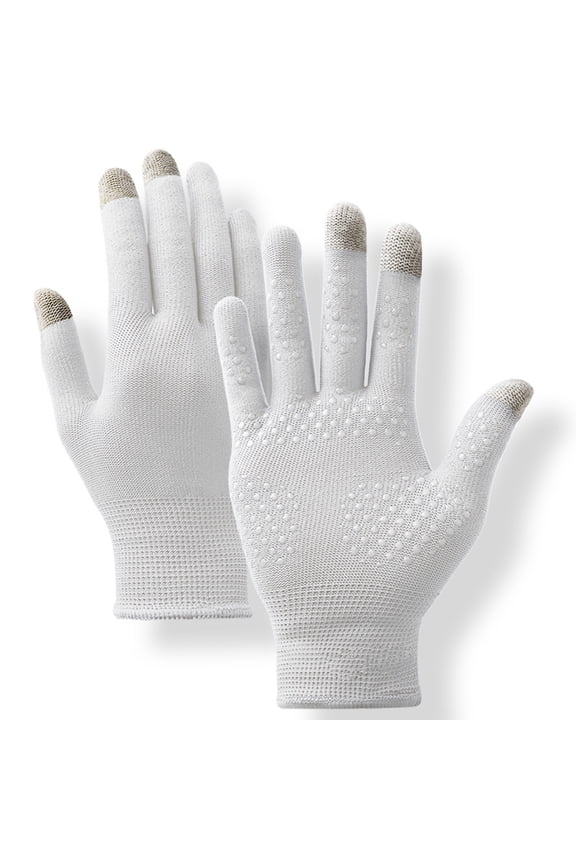 Unisex Sun Protective Driving Gloves UV Protection Summer Non Slip Touchscreen Lightweight Driving Gloves for Golf White