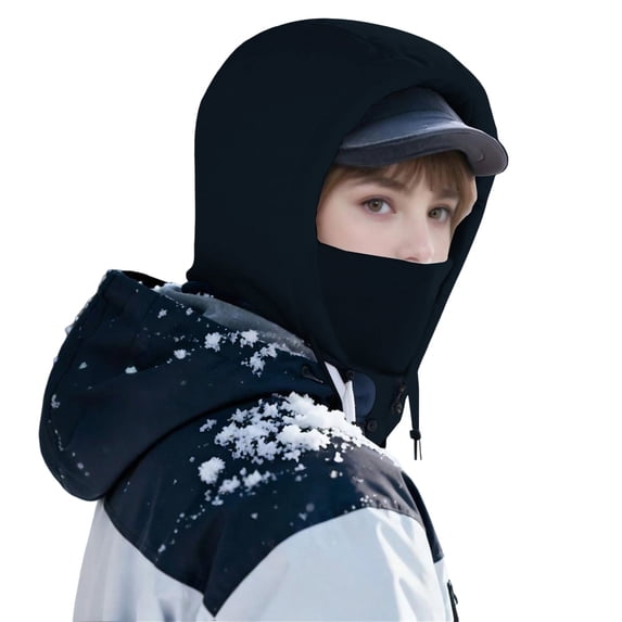 UTSJKR Unisex Three In One Multifunctional Thick Fleece Trapper Hat, Windproof Cold Proof Design, Outdoor Cycling Skiing All Weather Warm Headgear Black