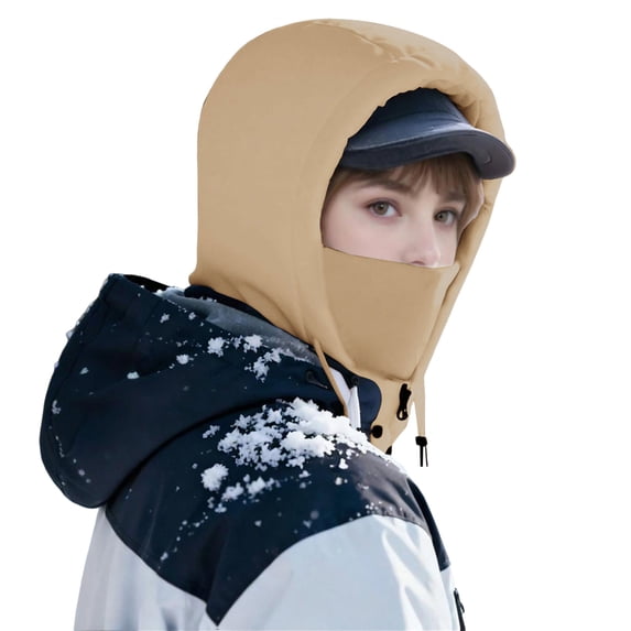 UTSJKR Unisex Three In One Multifunctional Thick Fleece Trapper Hat, Windproof Cold Proof Design, Outdoor Cycling Skiing All Weather Warm Headgear Khaki