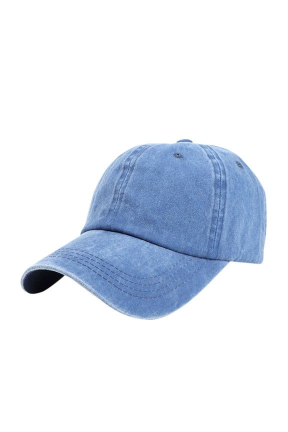 Unisex Vintage Washed Distressed Baseball-Cap Twill Adjustable Dad-Hat Low Profile Soft Top Unstructured Cotton Baseball Cap Dark Blue
