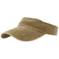 thumbnail image 1 of UTSJKR Unisex Washed Denim Sun Visor Hat, Retro Distressed Breathable Adjustable Cap Summer Beach Outdoor Khaki, 1 of 3