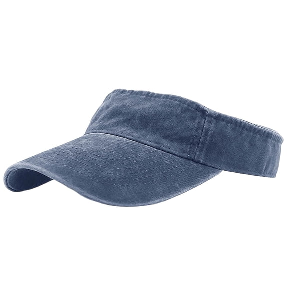UTSJKR Unisex Washed Denim Sun Visor Hat, Retro Distressed Breathable Adjustable Cap Summer Beach Outdoor Navy