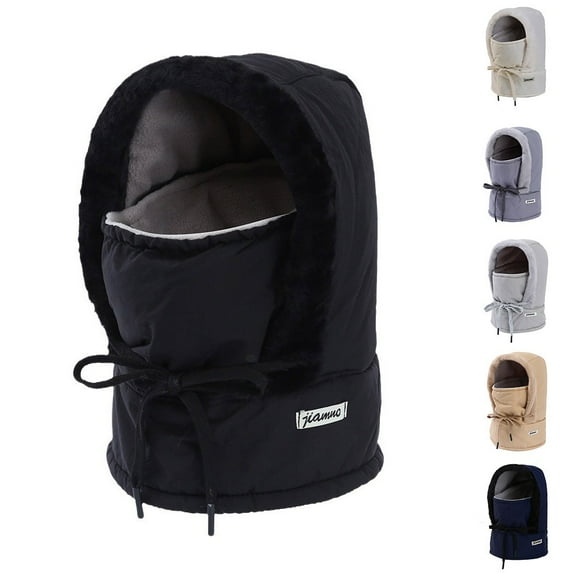 UTSJKR Unisex Winter One Piece Balaclavas Hat with Warm Ear Flap and Ski Windproof Mask Skiing Snowboarding Neck Gaiter Gray